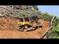 extreme bulldozer d6r xl clearing forests leveling land and building terraces for new plantations