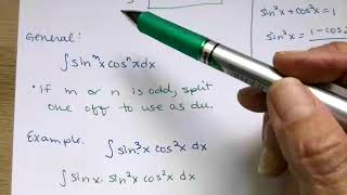 Integrating products of powers of sines and cosines