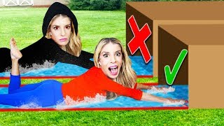 TWIN TELEPATHY SLIP N SLIDE Challenge in my BACKYARD! | Rebecca Zamolo & Merrell Twins