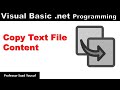 Visual Basic .net Tutorial Copy Text File Data from one text file to another