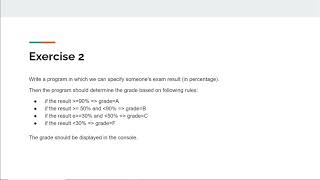 Java for Beginners - Module 5 Conditional statements - Exercise 2