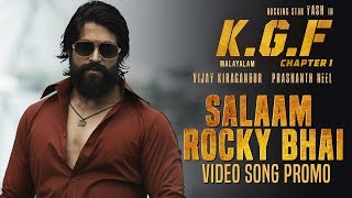 Salaam Rocky Bhai Video Song Promo | KGF Malayalam Movie | Yash | Srinidhi Shetty | Prashanth Neel