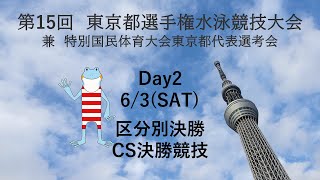 第15回　東京都選手権水泳競技大会　2日目区分別決勝・CS決勝競技