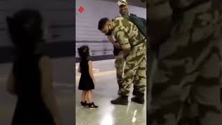 Watch: Little Girl Was Seen Touching The Feet Of A Jawan