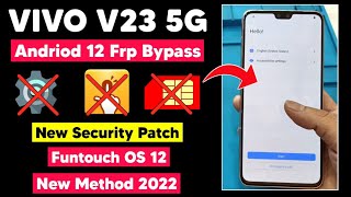 Vivo V23 5G (V2130) Android 12 Frp Bypass New Method | OS12 Google Account Remove New Solution 2022