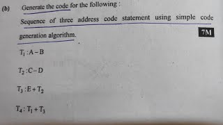Simple code generation algorithm numerical