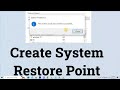 How to Create a System Restore Point in Windows 10 and Windows 11