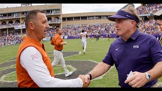 Texas' Steve Sarkisian on having former TCU head coach Gary Patterson on his staff