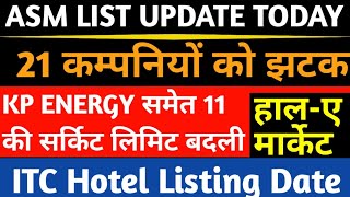 ASM List Update Today, ITC Hotel Listing Date, Delhivery, KP Energy Circuit Limit