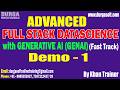 ADVANCED FULL STACK DATASCIENCE with GENERATIVE AI (GENAI) (Fast Track) tutorials || by Khan Trainer
