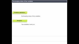Exchanging values of two variables,