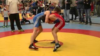 Ringen Jena Sparkassenpokal 2015, B-Jugend 54kg FR, Omar (Mansf.Land) - Hahn (Lübtheen)