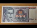 alte banknote über 50.000 dinara aus jugoslawien