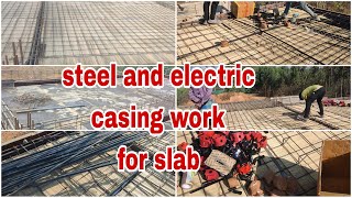 Steel cutting and electric casing materials  work for slab #slabworks #slabmaterials #casingforslab