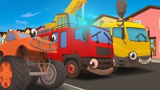 Wheels On The Bus (Trucks) Song | Nursery Rhymes And Kids Songs | Gecko's Garage | Trucks For Kids