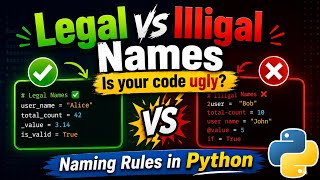 Lecture 7: Naming Rules in Python in Hindi | Variable names | Function Names | Class Names Rules