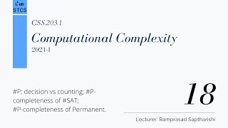 [CSS.203.1] Computational Complexity - Lecture 18