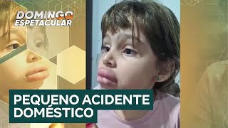 Menina de 5 anos fica com os lábios inchados após prender a boca em tampa