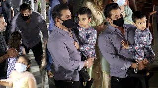 Watch Salman Khan CUTE Dance With Nephew Ahil Sharma @ Ganpati Visarjan 2020 | Arpita Khan Ganpati
