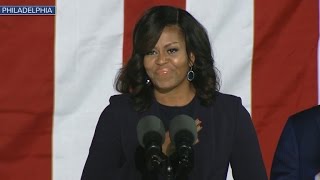Michelle Obama speaks at Clinton's rally on eve of Election Day
