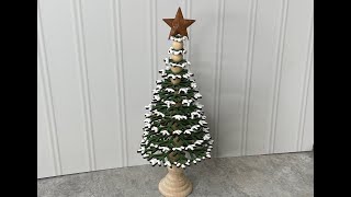 Rustic Snowflake Christmas tree made from wooden snowflakes and beads for your farmhouse Christmas