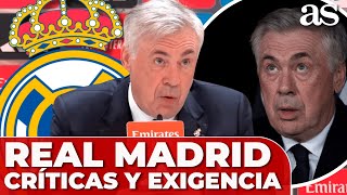 ANCELOTTI, muy TAJANTE cuando le preguntas por la EXIGENCIA y las CRÍTICAS al REAL MADRID