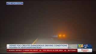 Heavy fog impacts Kern County traffic, causes school delays