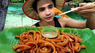 Cow skin mukbang | Eat spicy hot cows skin recipe so delicious with sauce | กินหนังวัว