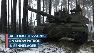 UK Challenger 2s plough through blizzards during testing training