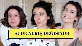 SUDE ALKIŞI DEĞİŞTİRİYORUM! KAŞ-SAÇ-MAKYAJ