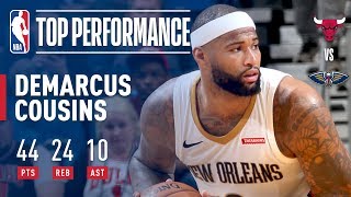 DeMarcus Cousins Gets BIG Triple-Double (44/24/10) in 2OT Victory | January 22, 2018