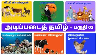 விலங்குகள் மற்றும் பறவைகள் | Learn Animals and Birds in Tamil for kids | Basic Tamil words for kids