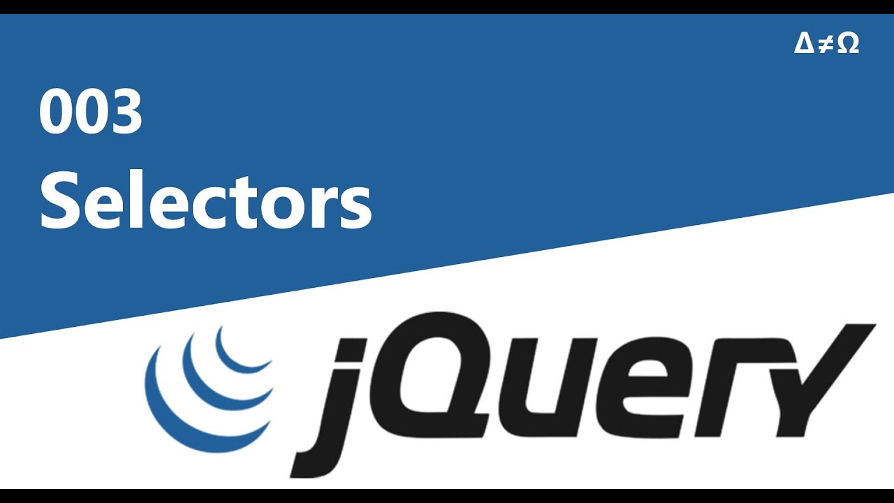 003 JQuery Selectors - JQuery Tutorial For Beginners - YouTube