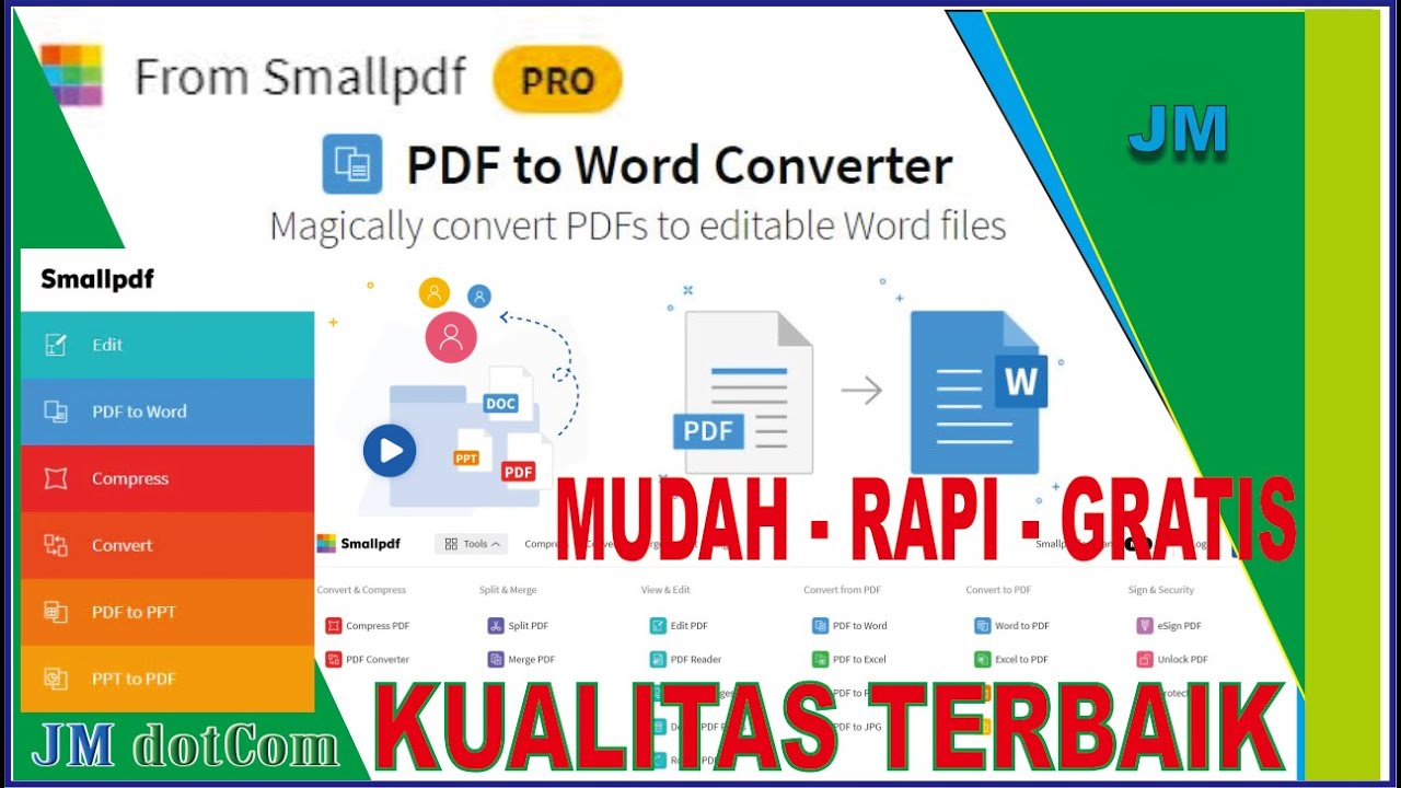 Cara Terbaik Convert PDF To WORD Kualitas Original SmallPDF - YouTube