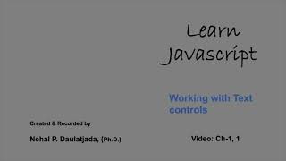 Learn Javascript: Working with Text control - Read & Display