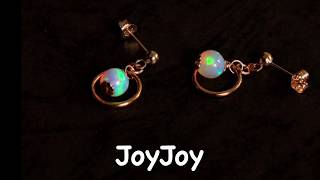 蛋白石耳環DIY製作教學【許下諾言 蛋白石耳環】JoyJoyGem|輕珠寶|手工飾品|EW19015