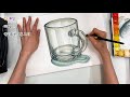 서초 녹지미술학원 진리쌤 개체묘사 유리컵 채색 과정 glass cup painting