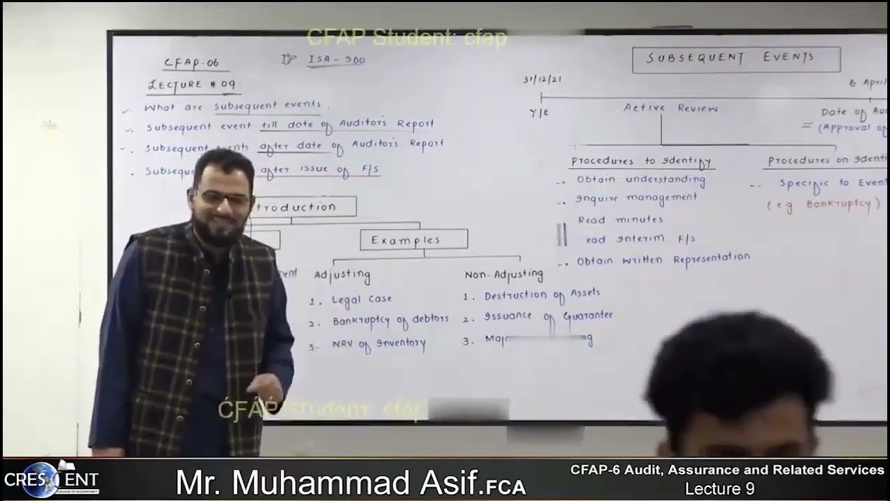 CFAP 6 Lecture 9 || Sir Muhammad Asif || December 2023 || Audit ...