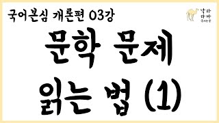 국어본심 개론편 03강(1) _ 문학 공부 방법 _ 문학 문제 읽는 법 _ 유형 분석