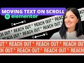 MOVING TEXT ON SCROLL - Elementor Wordpress Tutorial Flex Container