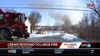 Fire crews respond to large fire in Des Moines