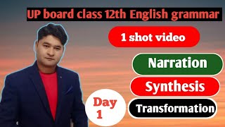 Grammar special class 12th/ Direct and indirect Narration, synthesis, transformation,