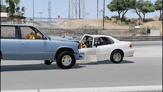 1998 Gavril Roamer into 1996 Ibishu Pessima car-car BeamNG.drive crash test