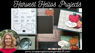 #151 Harvest Hellos Pumpkin Scrapbook Page And Apple Card