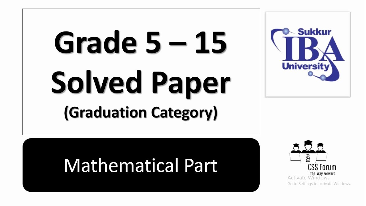 IBA Mathematics Mcqs Solved 19 January 2023|IBA BPS 5 TO 15 Paper|IBA ...