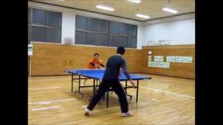 卓球　両面オモテvsペンドラ　Tabletennis Pimple-out vs Pen holder