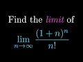 Find the limit of (1+n)^(n) / n! as n goes to infinity