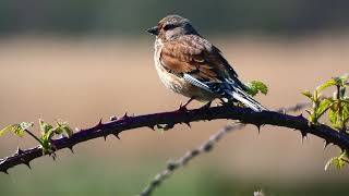 Linnet on a windy day