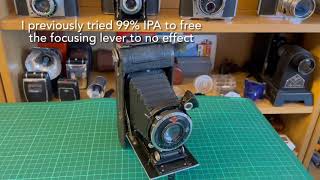 Freeing a stuck focusing lever on an Agfa Standard camera