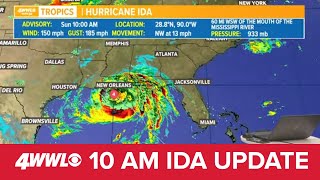 10 AM: Hurricane Ida making landfall in Louisiana
